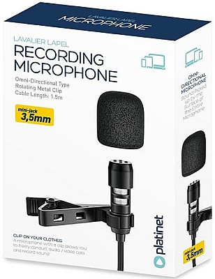 Image Platinet Lavalier Lapel Microphone Clip Black [45462] PMLLCB