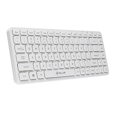 Image Mini Wireless Keyboard Tellur, 10 meters wireless range, White, US Layout