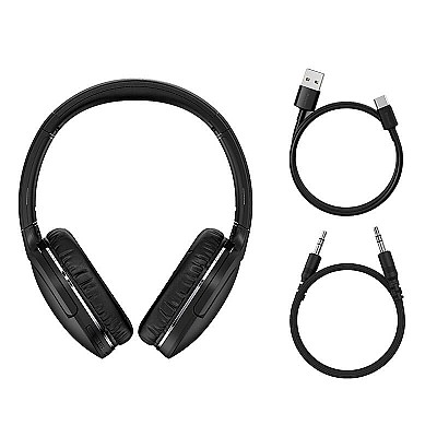 Image Baseus Encok Wireless Headphones D02 PRO, Black, BT5.0, playback 40h, charging time 1,5hr, 3.5mm jack, Bluetooth, Type-C,   NGTD010301