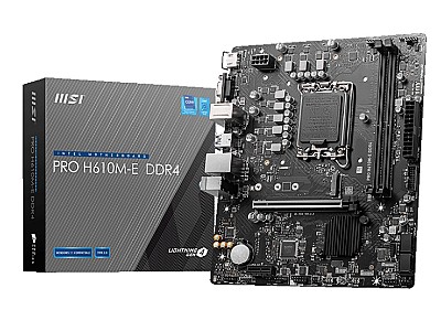 Image MB MSI PRO H610M-E DDR4, Socket 1700, Intel H610 (14/13/12th Gen CPU), Dual 2xDDR4-3200, VGA, HDMI, CPU Intel graphics, 1xPCIe X16 4.0, 4xSATA3, 1xM.2