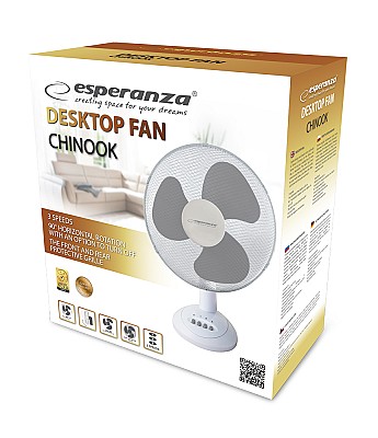 Image Cooling Fan Esperanza CHINOOK EHF003WE Desk, 30cm, 40W, Speed levels 3