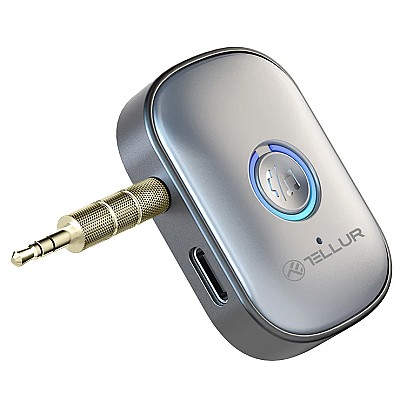 Image Adaptor Bluetooth 5.3 Tellur, receptor audio cu port AUX 3.5 mm, gri