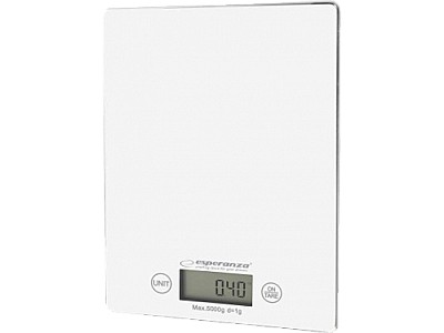 Image Kitchen Scale Esperanza LEMON EKS002W White, Touch buttons, Maximum capacity: 5000g, Division: 1g, Four units of measure: g /lb/oz/kg, Tare Function,