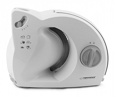 Image Food Slicer Esperanza PROSCIUTTO EKM017W 150W, Slicing thickness - 0 - 15 mm, Maximum uninterrupted working time 5  minutes, Break-up time before next