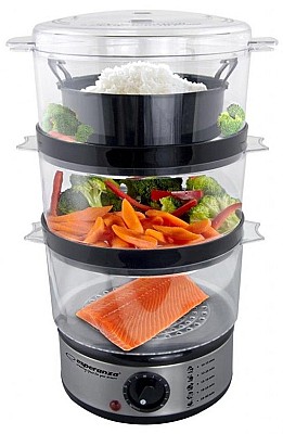 Image Steam Cooker Esperanza STEAM VOLCANO EKG009, Nominal frequency: 50/60 Hz, Power consumption: 400 W, Capacity: 7,5L ( total ), Timer:  0 -60 minutes, P