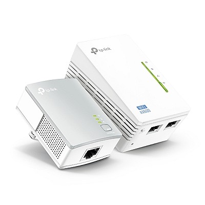 Image 300Mbps Wireless AV500 Powerline Extender, 500Mbps Powerline Datarate, 2 Fast Ethernet ports, HomePlug AV, Plug and Play, WiFi Clone Button, Twin Pack