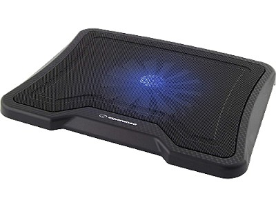 Image Esperanza Leste EA143  Notebook Cooling Pad up to 15,6",  illuminated 1 fan - 120mm, 700 rpm,  23dB, 73 cfm, 1 x USB ports, Metal Mesh Panel, Black