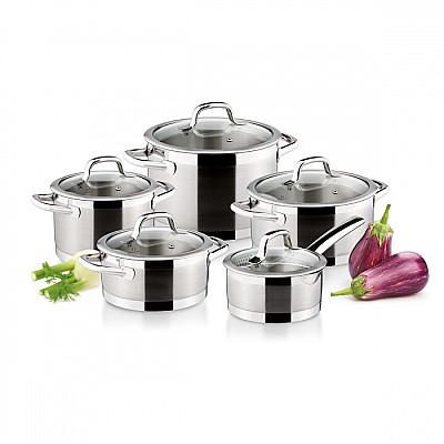 Set cratite inox PRESIDENT, 10 piese
