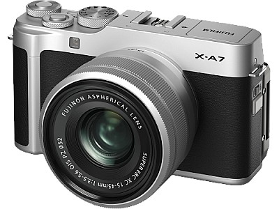 Fujifilm X-A7 Silver + Fujinon XC15-45mm F3.5-5.6 OIS PZ Silver, 24.2 Mpix, 23.5 x 15.7mm (APS-C) CMOS; ISO51200; UHD 4K 30, FullHD 60p; 91 areas AF;
