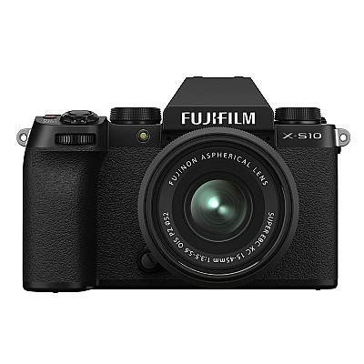 Fujifilm X-S10 + XC15-45mm, 26.1 Mpix, 23.5mm x 15.6mm (APS-C) X-Trans CMOS 4; ISO 51200; IBIS (Sensor Shift); UHD 4K/30fps 8-10 bit Video; 425-point
