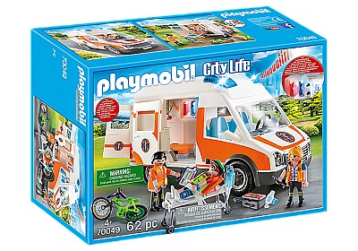 Image PM70049 City Life Ambulance with Light and Sound Multi-Coloured