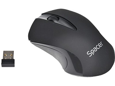 Mouse Spacer Wireless  Black 2.4GHz, 3D, 1000 DPI,  SPMO-W12
