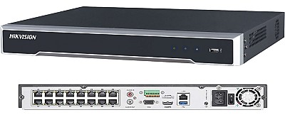 Recorder NVR 16-ch Hikvision DS-7616NI-K2, Input: 160Mbps, 8Мрix(3840х2160) real time!, Output: 80Mbps, HDMI (4K 3840x2160), VGA (1920x1080), H.265+/H