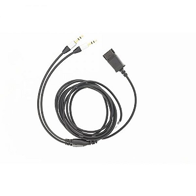 Image Tellur QD to 2 x Jack 3.5mm adapter cable, 2.2m, black, TLL416003 (compatible with Plantronics headsets)