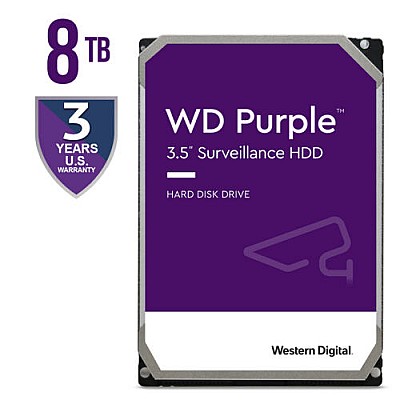 Image 3.5" HDD 8.0TB Western Digital  Purple, 5640rpm, 128MB, SATAIII (for video)  WD84PURZ