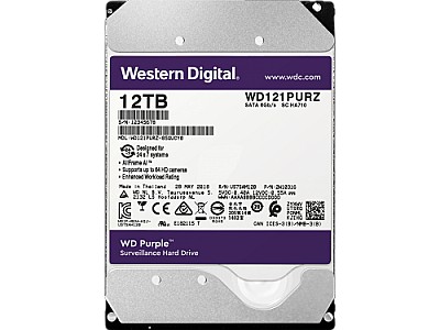 Image 3.5" HDD 12.0TB Western Digital  Purple, 7200rpm, 256MB, SATAIII (for video)  WD121PURZ