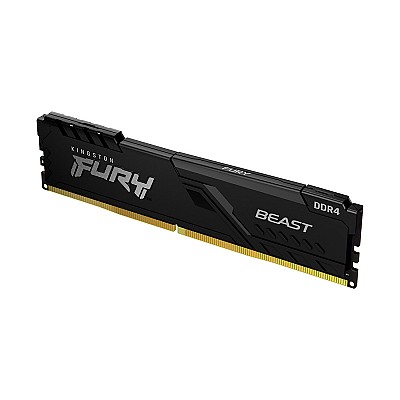 Image 8GB DDR4-3200  Kingston HyperX FURY BEAST DDR4, PC25600, CL16, 1.35V, Auto-overclocking, Asymmetric BLACK heat spreader, Intel XMP Ready  KF432C16BB/8