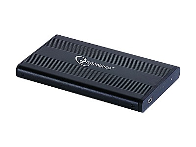 Image Gembird EE2-U2S-5, External enclosure for 2.5'' SATA HDD with USB interface, mini-USB 5pin connector, Aluminium case, Black