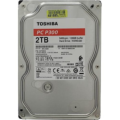 3.5" HDD 2.0TB  Toshiba P300 , 5400rpm, 128MB,  NCQ-technology, SATAIII HDWD220UZSVA