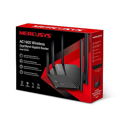 Image MERCUSYS MR50G AC1900 Wireless Dual Band Gigabit Router,SPEED: 600 Mbps at 2.4 GHz + 1300 Mbps at 5 GHz ,SPEC:  6× Antennas, 1× Gigabit WAN Port + 2×