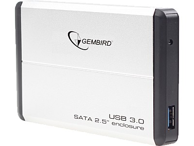 Image Gembird EE2-U3S-2-S, External enclosure for 2.5'' SATA HDD with USB3.0(5Gb/s) interface, Aluminium case, Silver
