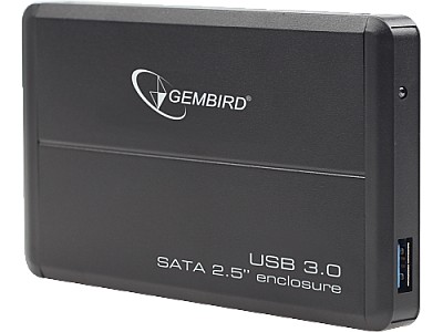 Image Gembird EE2-U3S-2, External enclosure for 2.5'' SATA HDD with USB3.0(5Gb/s) interface, Aluminium case, Black