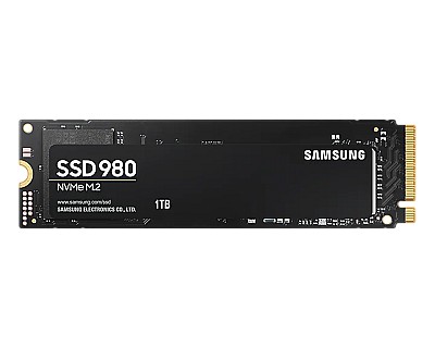 M.2 NVMe SSD 1.0TB  Samsung 980 , PCIe3.0 x4 / NVMe1.3, M2 Type 2280, Read: 3500 MB/s, Write: 2300 MB/s, Read /Write: 250,000/550,000 IOPS, Controller