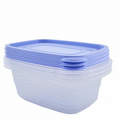Set 3 containere ALEANA Omega, dreptunghiular, 0.7 l