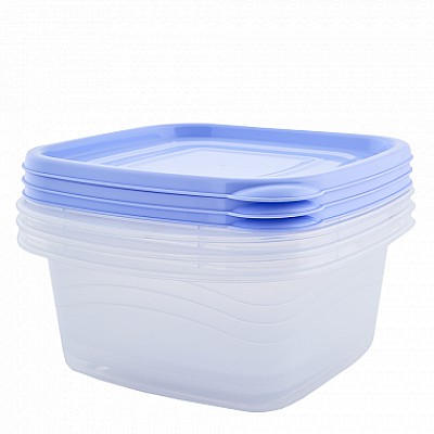 Set 3 containere ALEANA Omega, patrat, 1.0 l