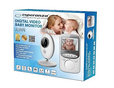 Image Baby monitor Esperanza JUAN EHM003, LCD 2.4",  Range: 50m indoor, 260m outdoor, Automatic night vision, VOX function, Long battery life (up to 20 hour