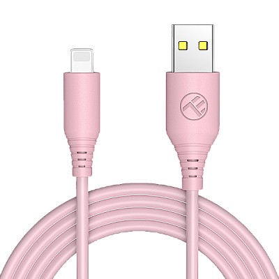 Cable USB - Lightning, 3A, 1m, Tellur pink TLL155399