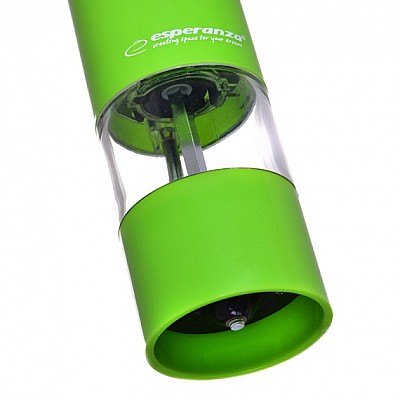 Image Grinder Esperanza MALABAR EKP001G Green,  LED illumination during use Adjustable grinding thickness Length: 23cm Diameter: 5cm Power: 4* AA batteries