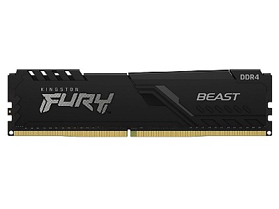 Image 32GB DDR4-3200  Kingston FURY Beast DDR4, PC25600, CL16, 1.35V, Auto-overclocking, Asymmetric BLACK heat spreader, Intel XMP Ready KF432C16BB/32