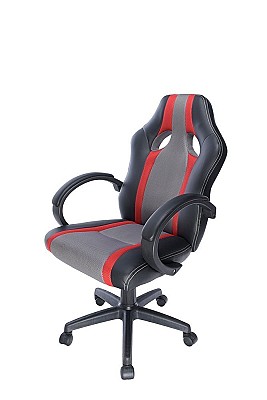 Gaming chair SPACER  SPCH-ELITE-RED  Black-Gray-Red, Synthetic PU + Textil, 120 kg max