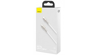 Image Cable Type-C - Lightning, Braided, PD 20W, 1m, Baseus Cafule Metal White  CATLJK-A02