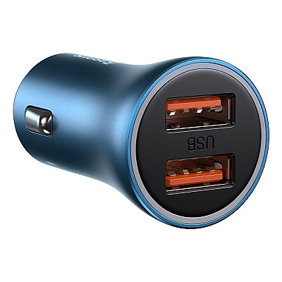 Image USB Car Charger - Baseus Golden Contactor, 2xUSB (U + U), 40W, Blue  CCJD-A03