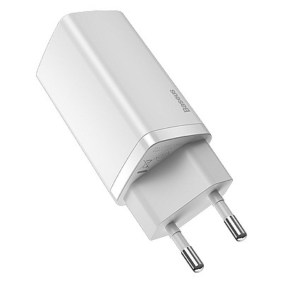 Image Universal Home Charger Baseus GaN2 Lite, 2xUSB (U + C), 65W, White  CCGAN2L-B02