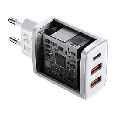 Image Universal Home Charger Baseus Compact, 3xUSB (2U + C), 30W, 5V/3A, White  CCXJ-E02