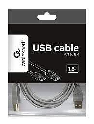Image Cablu Gembird USB 2.0 (T) la USB 2.0 Type-B (T),1.8m, conectori auriti, gri, "CCP-USB2-AMBM-6G"