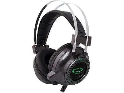 Image Headset Gaming Esperanza TOXIN EGH460, Green LED backlight, 1x mini jack 3.5mm + 1x USB 2.0, Drivers 40mm, Volume control, Cable length 2m, Weight 380