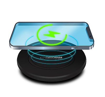 Image Wireless Fast Charging Pad Esperanza PREON EZC102, output power: 5W/7.5W/10W/15W, Power socket: USB TYPE-C, includes a USB TYPE-C/USB A cable with a l