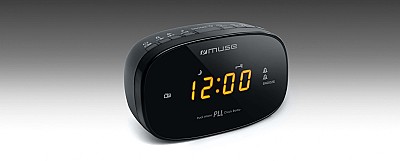 Image Dual Alarm Clock Radio Muse M-150 CR BLACK, 0.6 inch Amber LED Display, Dimmer ( High / Low / Off ), 20 FM preset stations, Auto scan and store preset