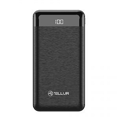 30000mAh Powerbank - Tellur PBC302  2xUSB+Type-C+MicroUSB+Lightning, LCD, negru TLL158271
