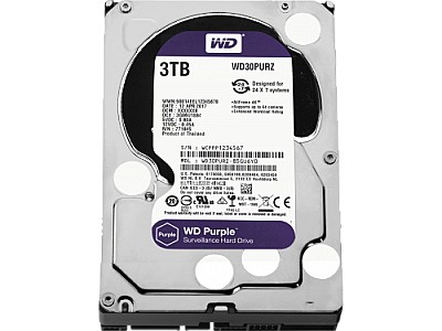 3.5" HDD 3.0TB Western Digital  Purple, 5400rpm,64MB, SATAIII (for video)  WD30PURZ