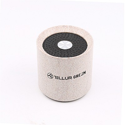 Boxa portabila Bluetooth,Tellur Green 3W, crem, Ecomaterial  - Wheat straw fiber 35% + 65% ABS TLL161231