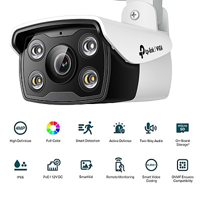 Image IP Turret Camera Tp-Link VIGI C340 ,4mp 4 мм  Full-Color Outdoor Bullet Network Camera