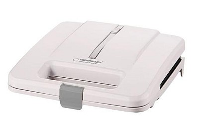 Sandwich Maker Esperanza PARMIGIANO EKT010W White 1000W, with grill plate, automatic temperature control, non-stick coating of the heating plates, hea