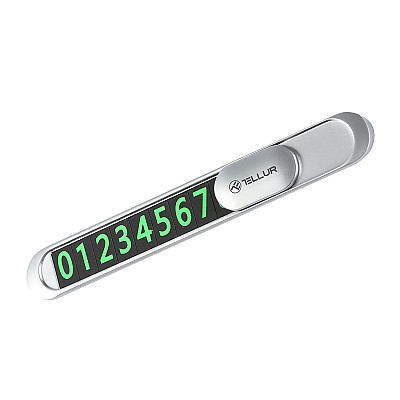 Suport numar telefon Tellur pentru parcare temporara,metalic,argintiu