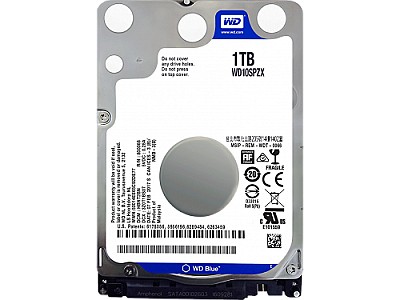 2.5" HDD 1.0TB  Western Digiltal Blue 5400rpm, 128MB  SATAIII "WD10SPZX"