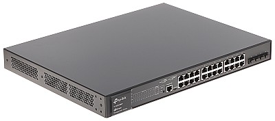 TP-LINK Switch"TL-SG3428MP"k cu management L2, 24 Porturi Gigabit POE+, 4× Gigabit SFP Slots, 1× RJ45 Console Port, 1× Micro-USB Console Port